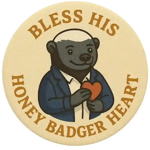 honey badger button design